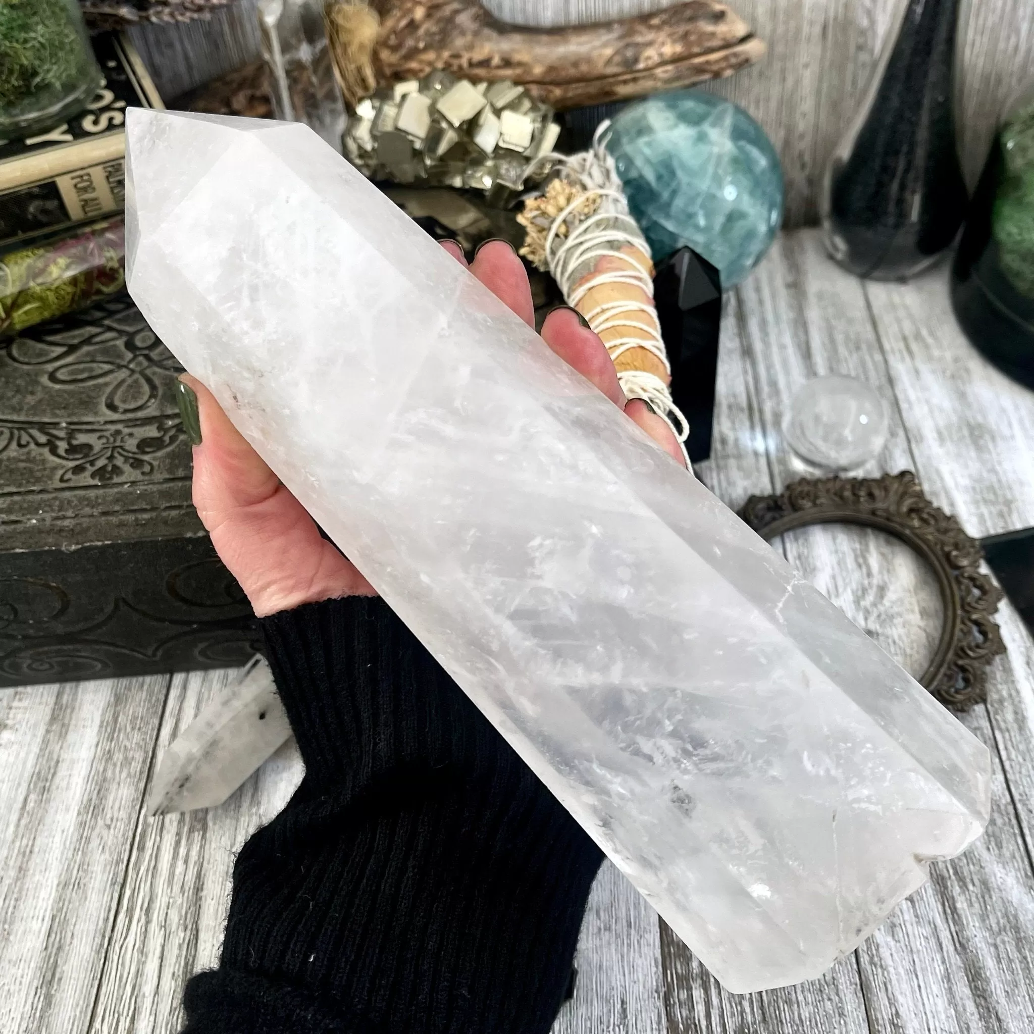 Large Self Standing Clear Quartz Crystal Point / FoxlarkCrystals