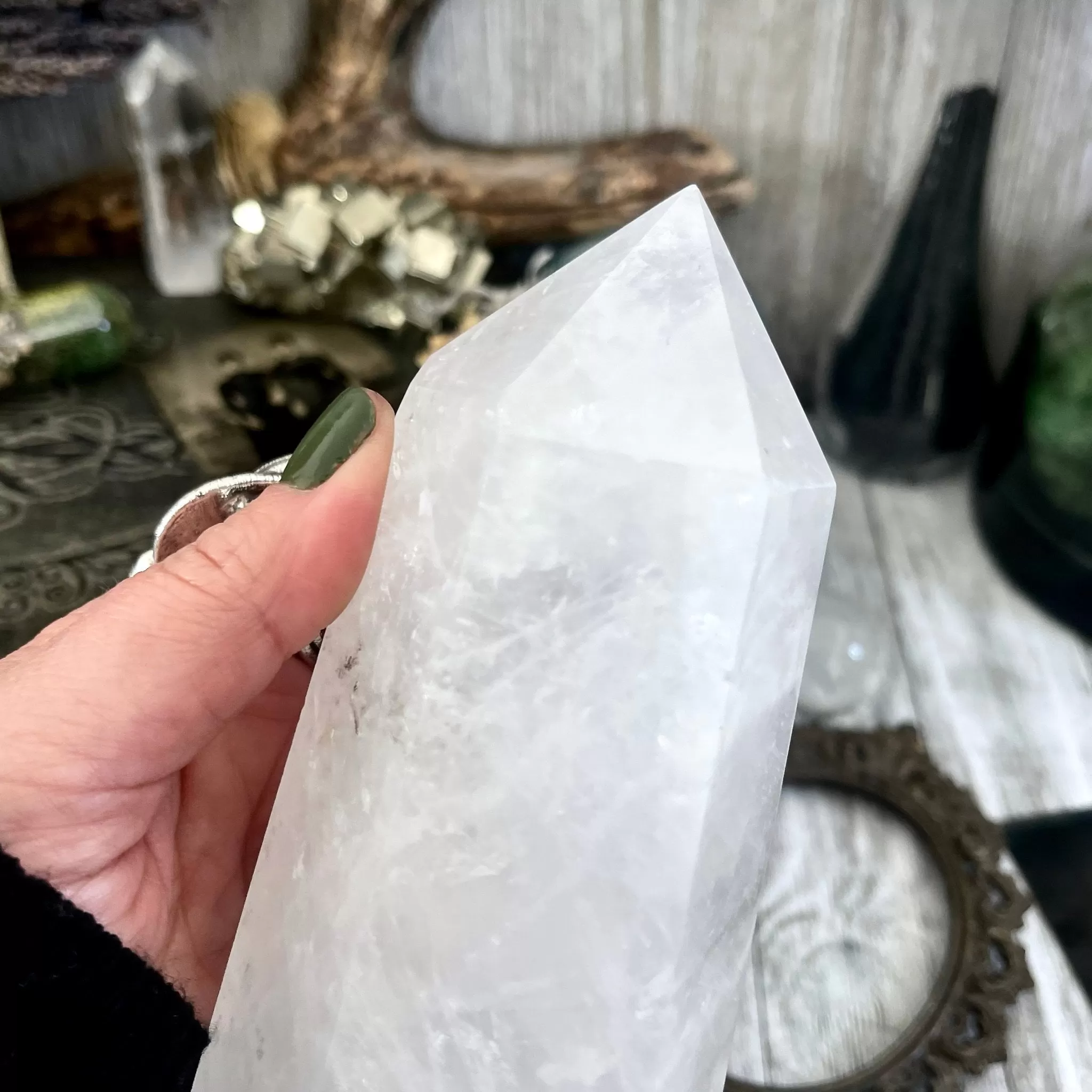 Large Self Standing Clear Quartz Crystal Point / FoxlarkCrystals