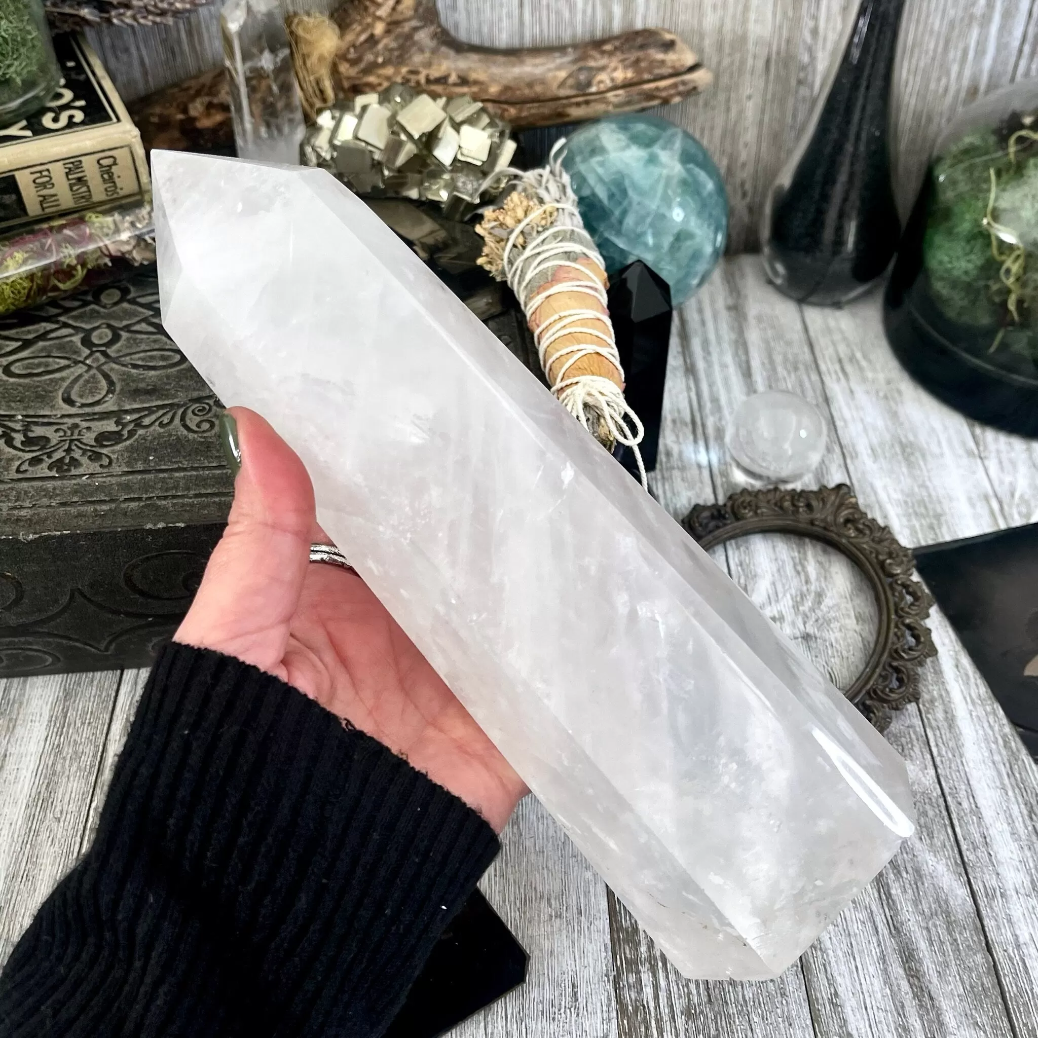 Large Self Standing Clear Quartz Crystal Point / FoxlarkCrystals