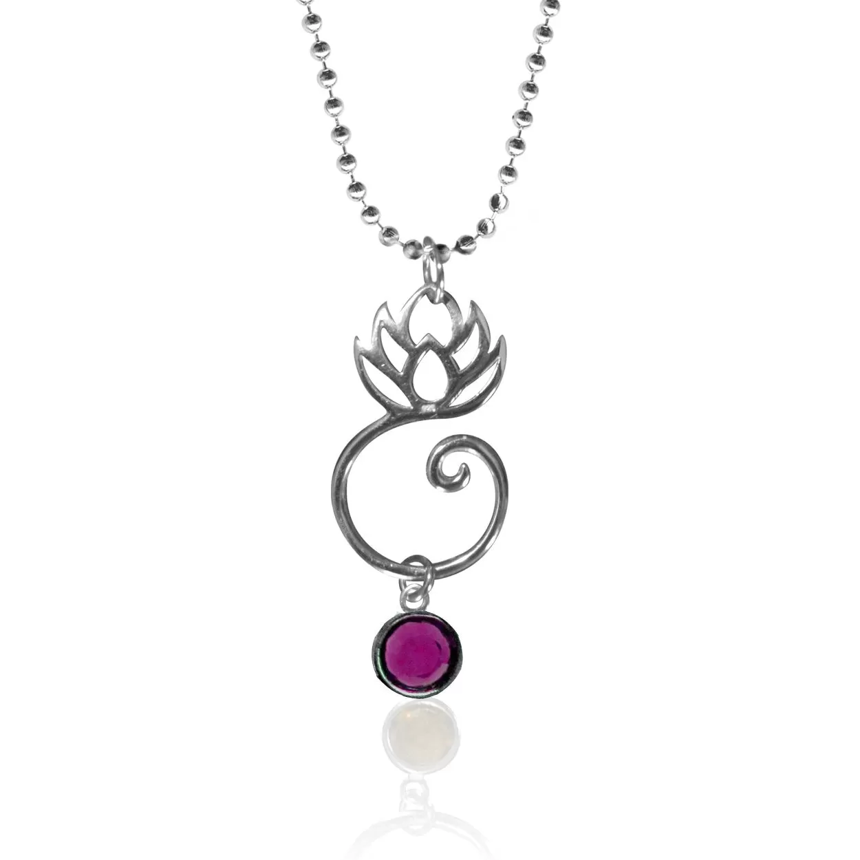 Lotus Flower Necklace with a Swarowski Crystal