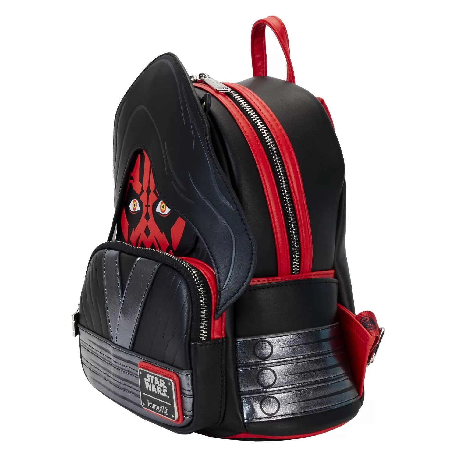 Loungefly Star Wars Phantom Menace 25th Anniversary Darth Maul Detachable Hood Cosplay Mini Backpack