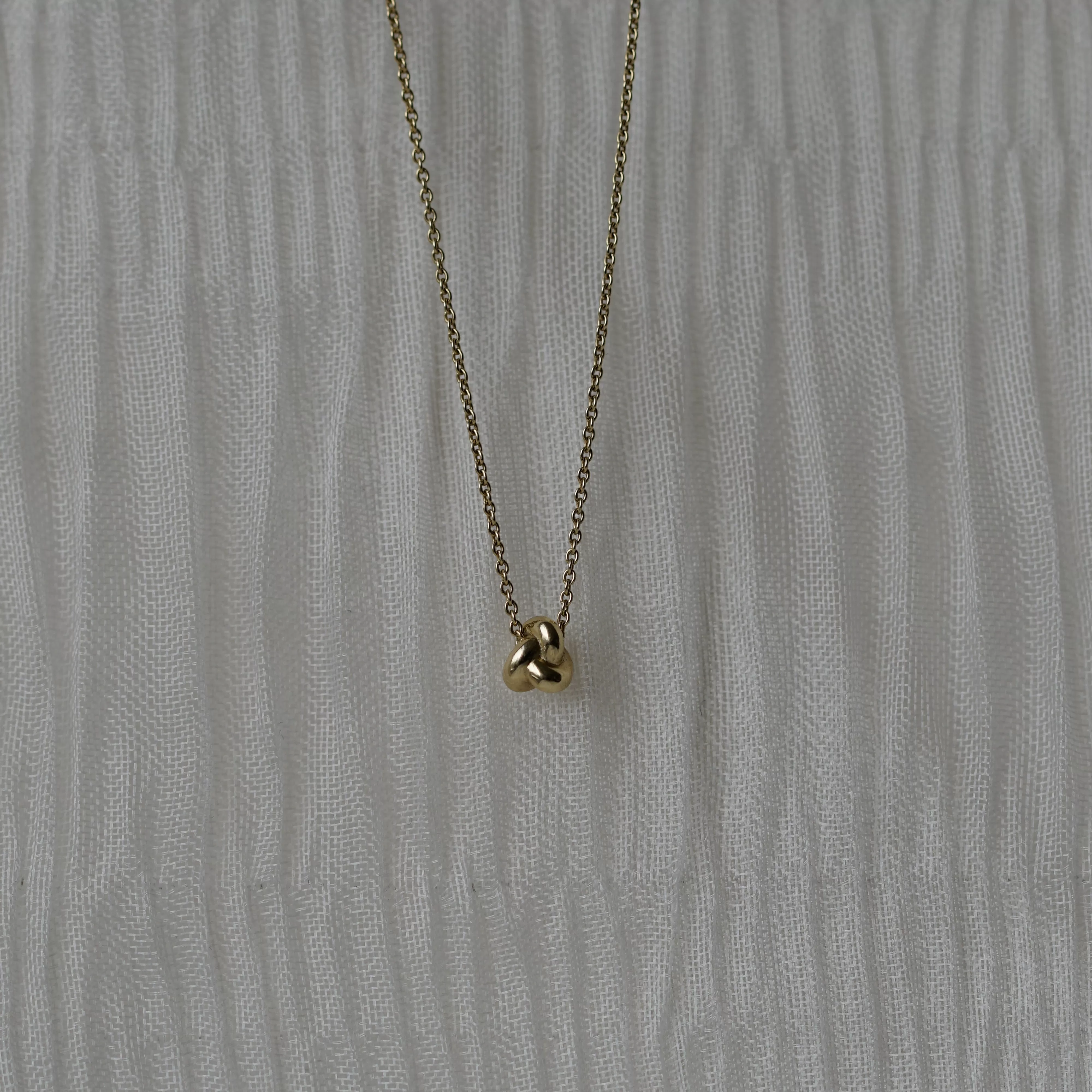 Mini Solid Gold Knot Necklace