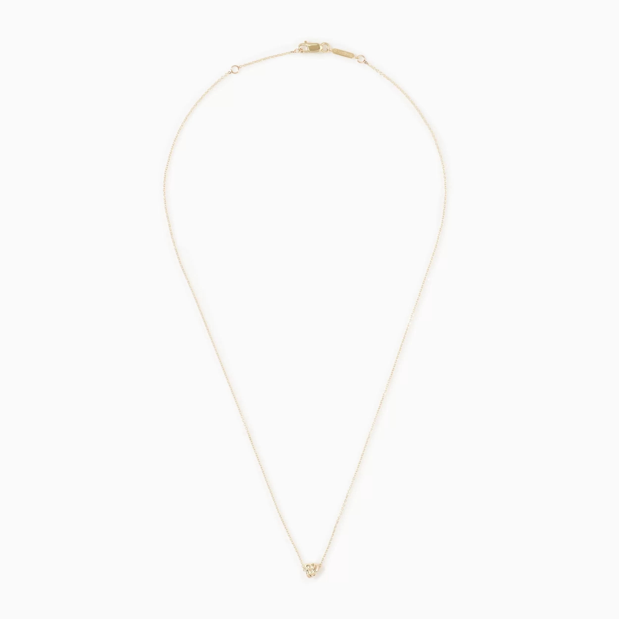 Mini Solid Gold Knot Necklace