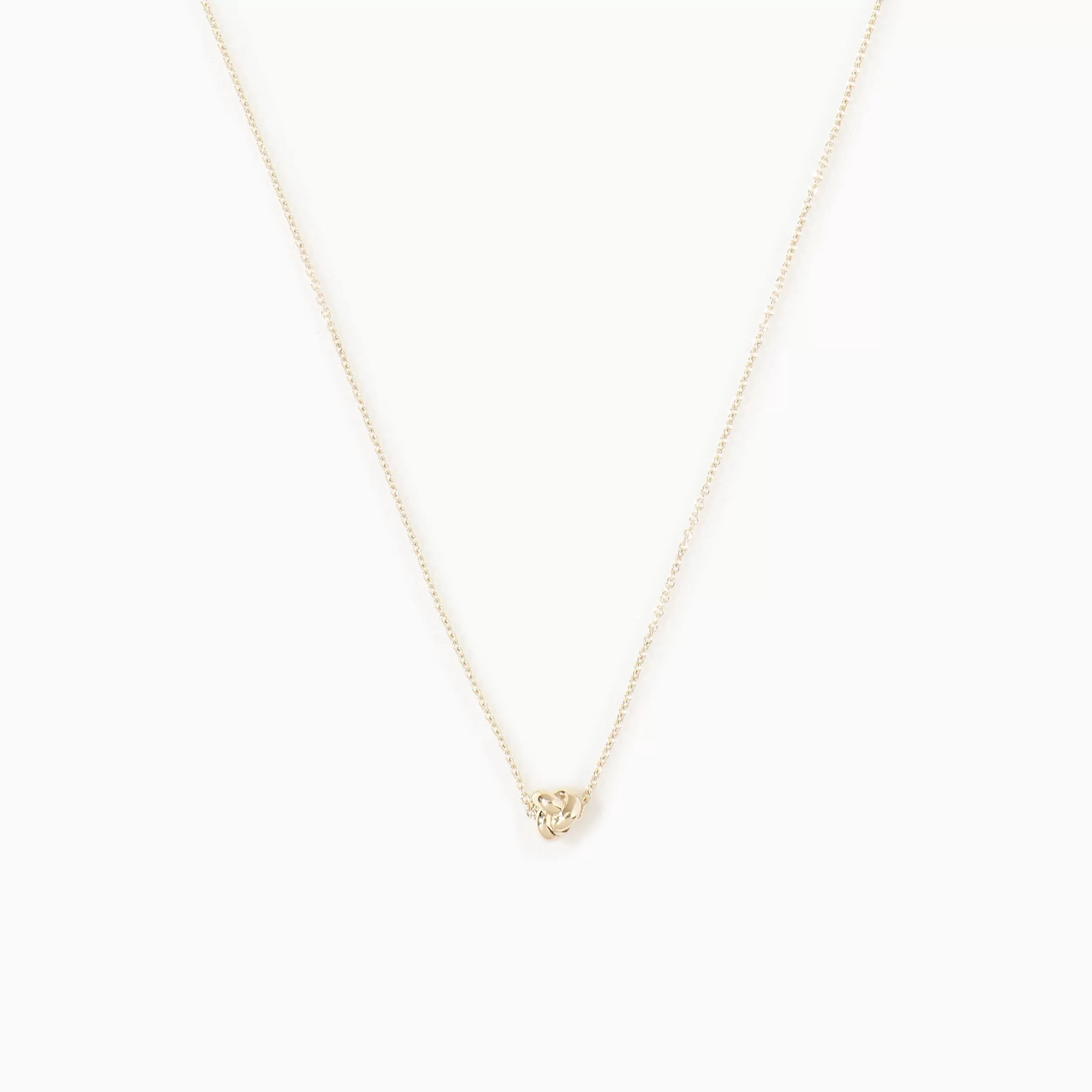 Mini Solid Gold Knot Necklace