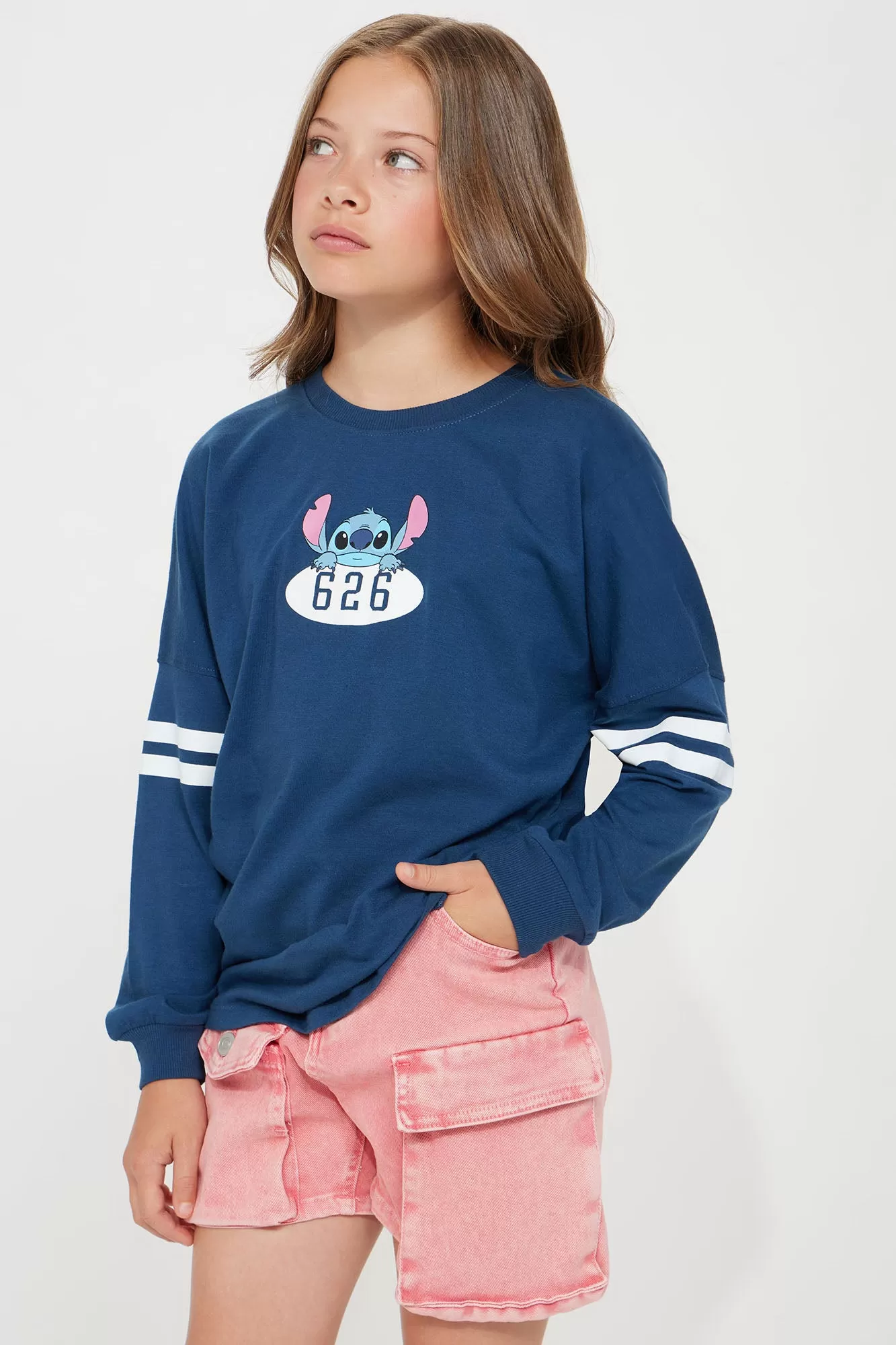 Mini Stitch Jersey Tee - Navy