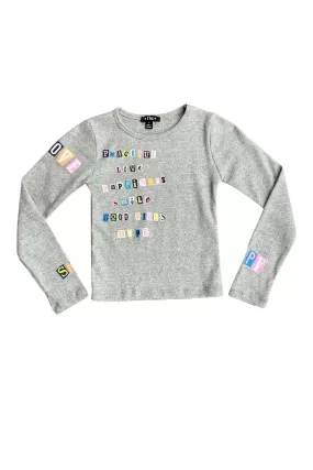 Misty Grey Scrapbook Screen Long Sleeve Tee