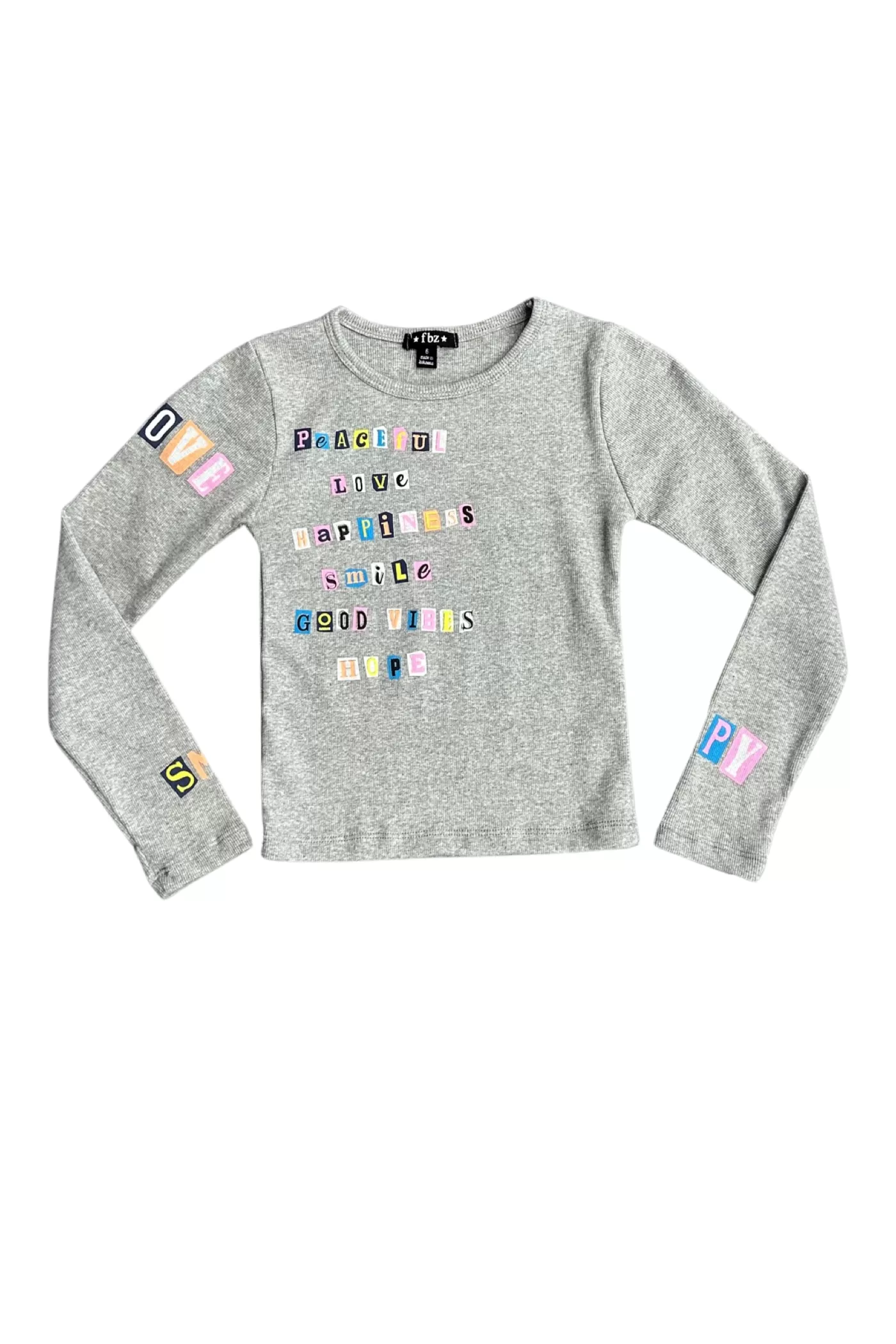 Misty Grey Scrapbook Screen Long Sleeve Tee