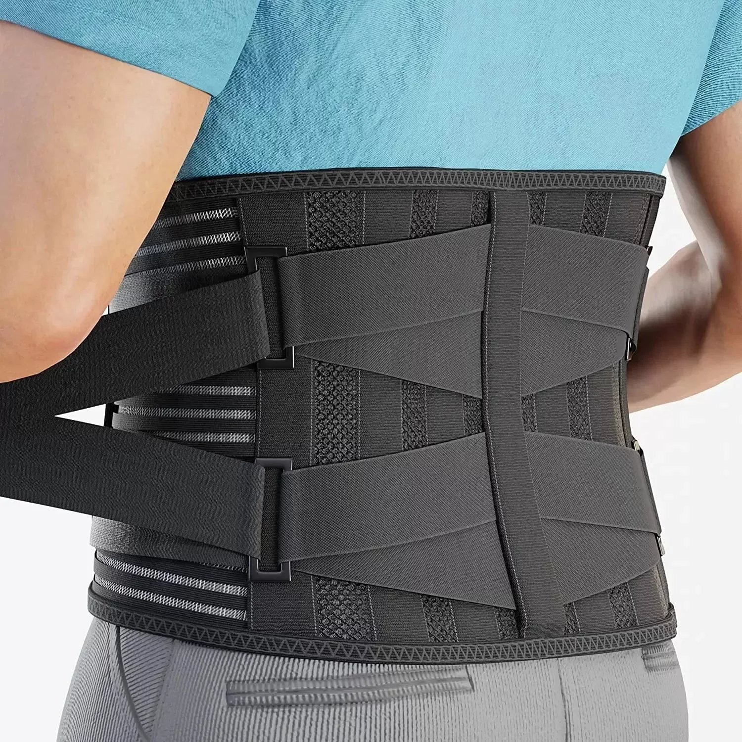 MODVEL Lower Back Brace with 6 Stays for Lower Back Pain Relief | Lumbar Support Belt