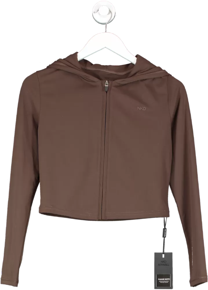 NKD Apparel Brown Zip Cropped Jacket UK M