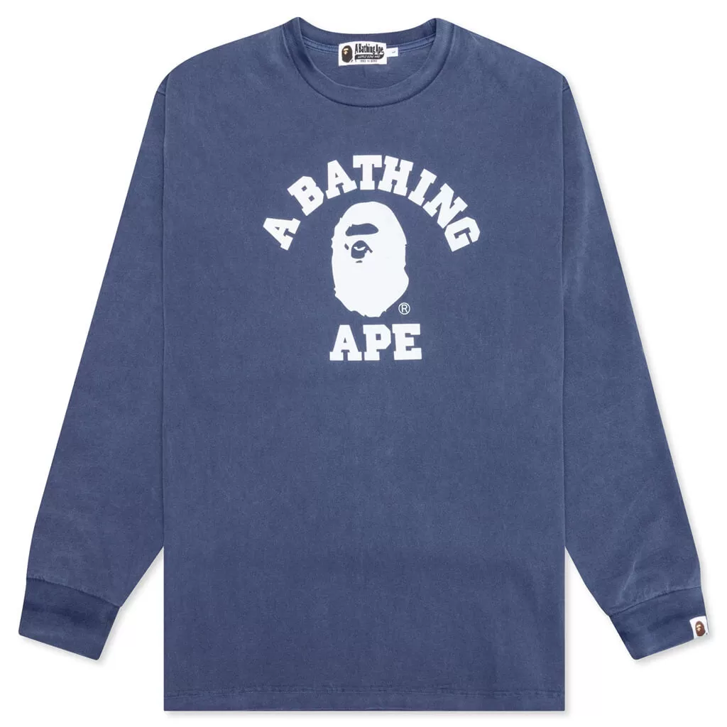 Overdye College L/S Tee - Navy