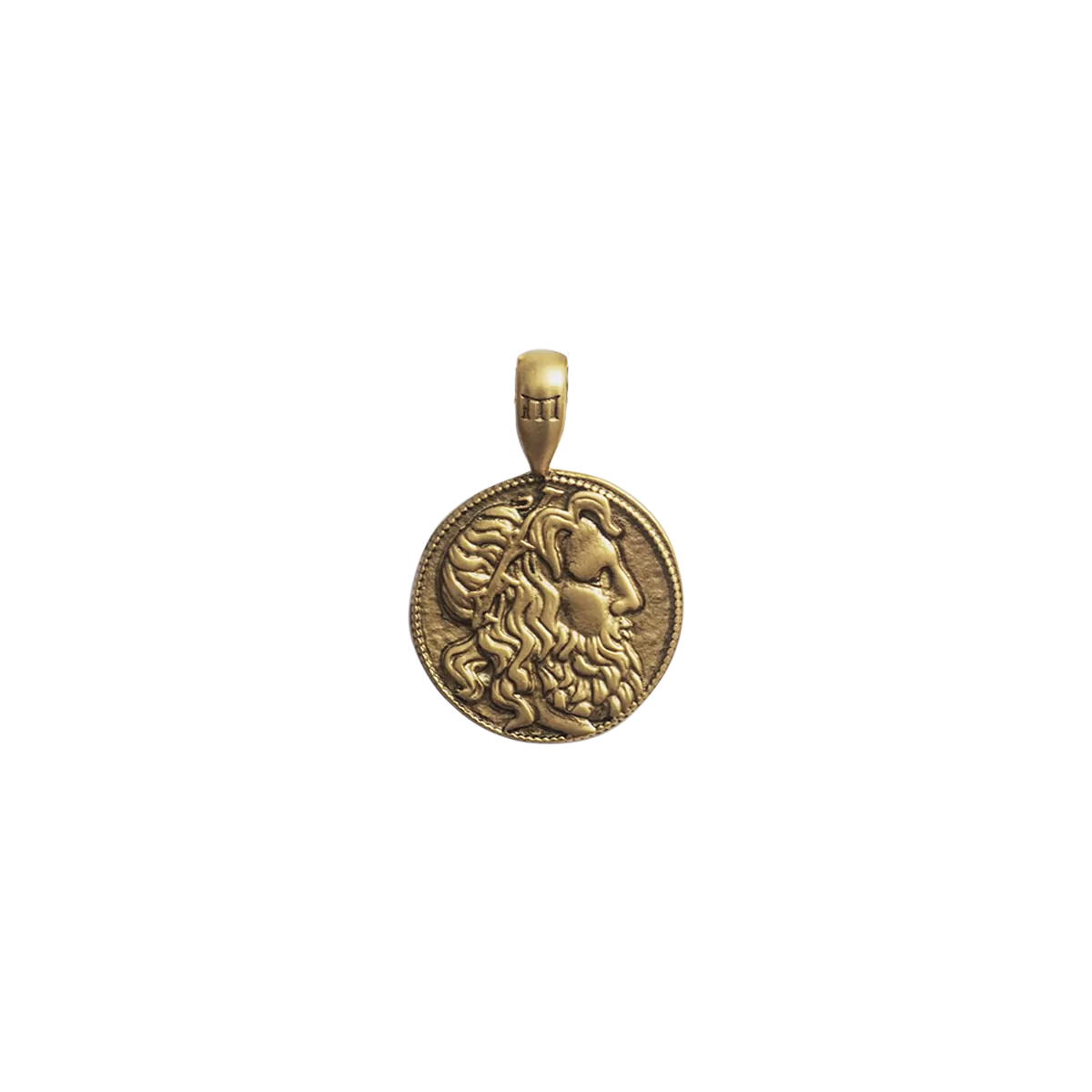 Poseidon Coin Pendant - Ancient Gold