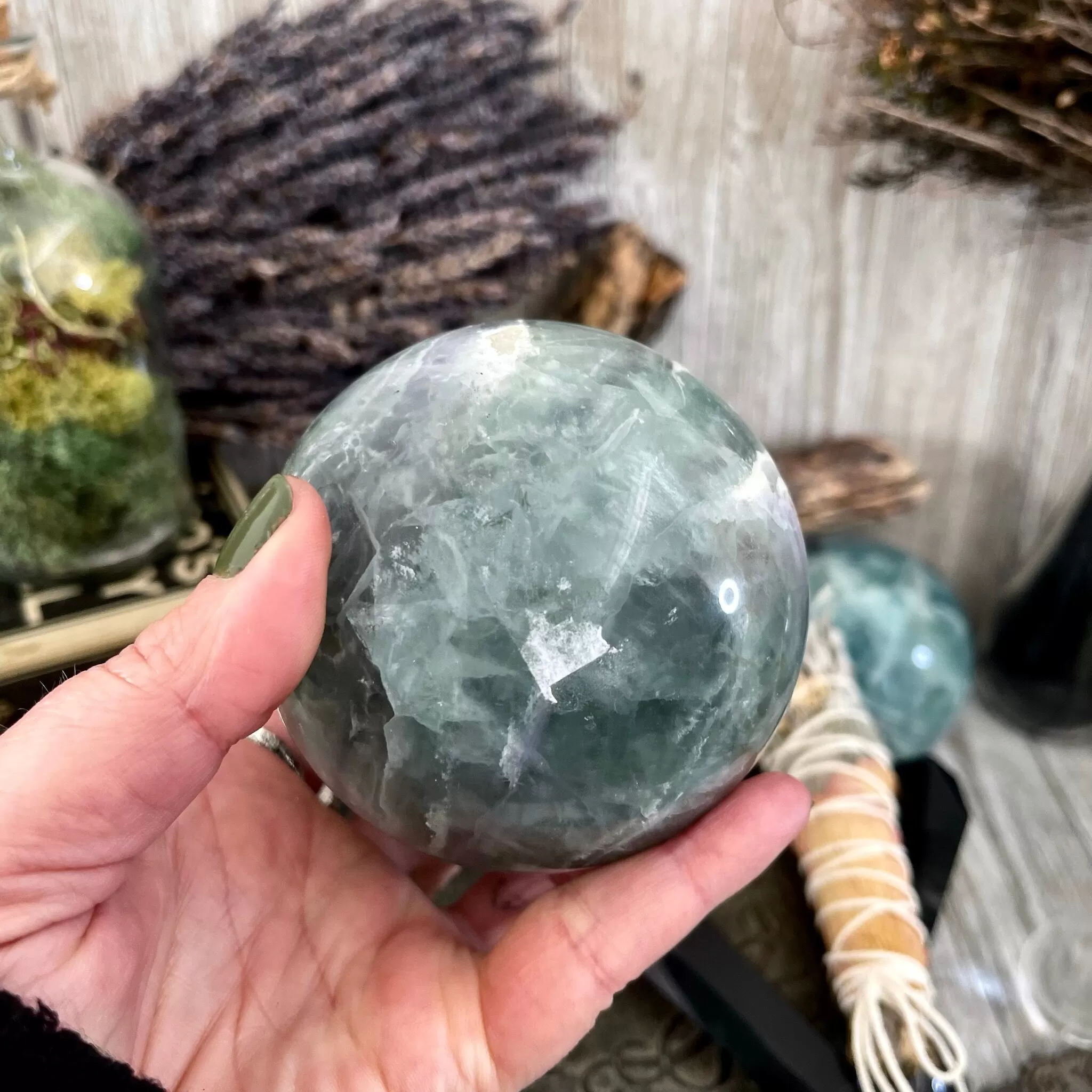 Purple and Green Fluorite Crystal Ball / FoxlarkCrystals