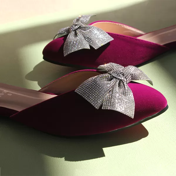 Purple Fancy Mules for women