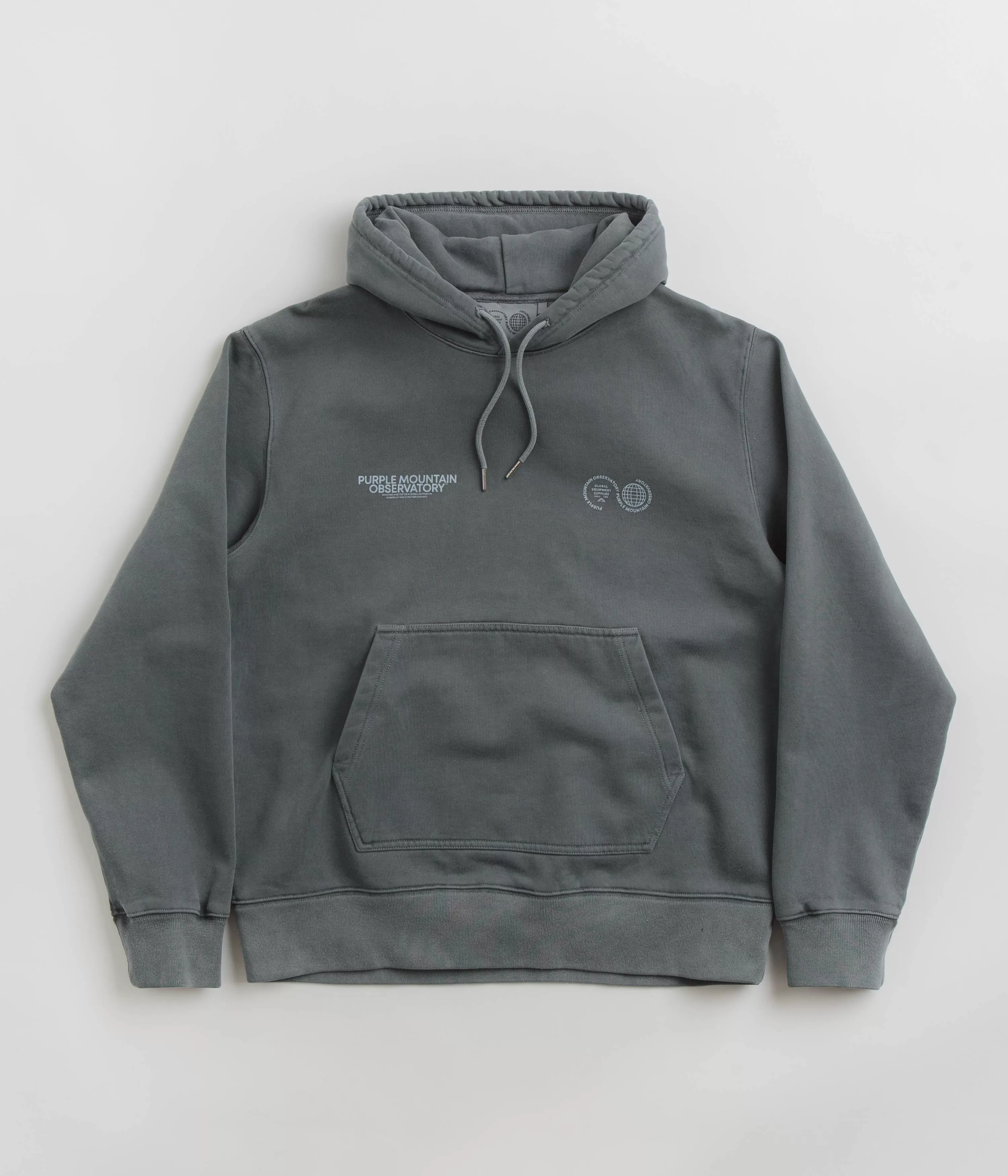 Purple Mountain Observatory Core Logo Hoodie - Garment Dye Slate