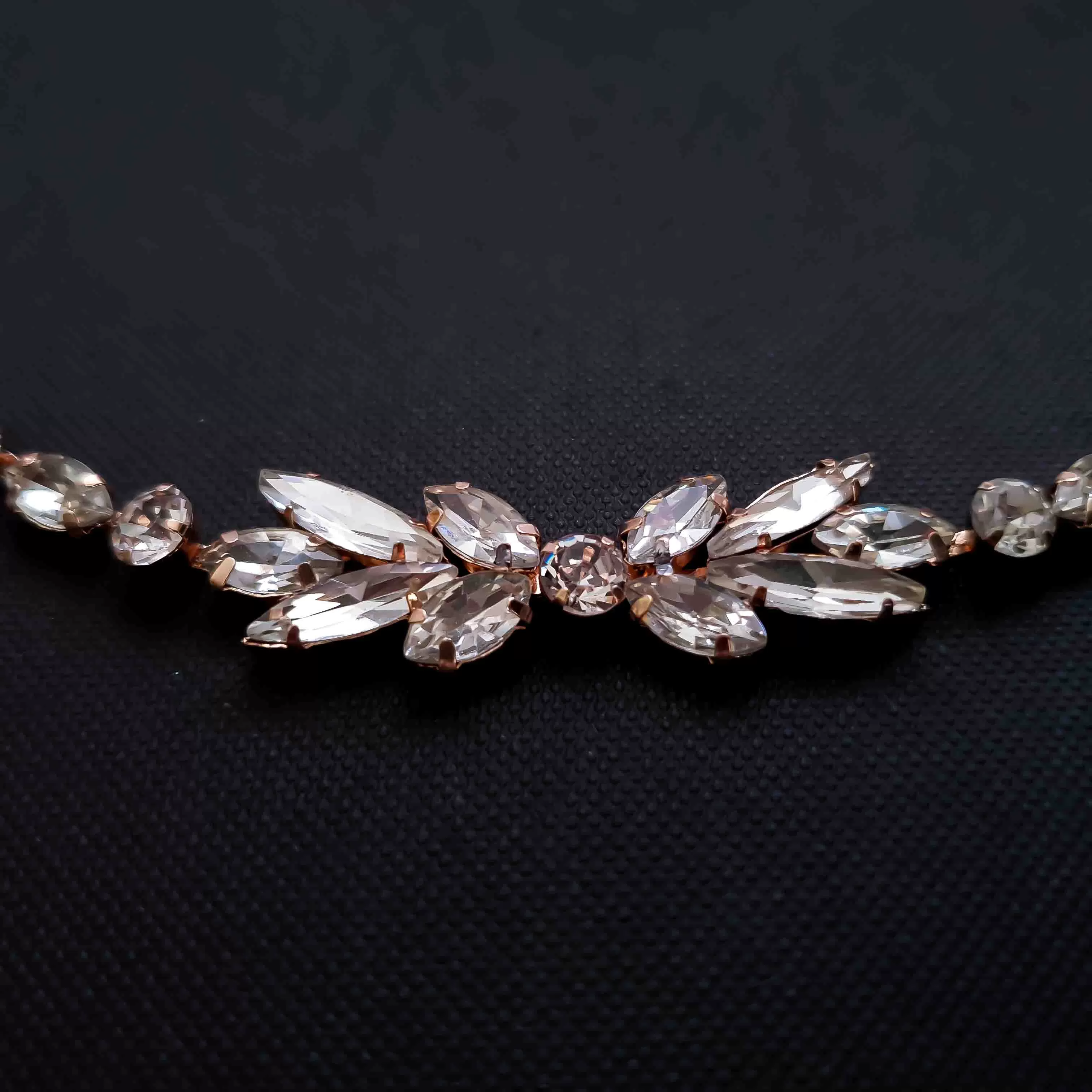 Rose Gold Crystal Headpiece-Haisley