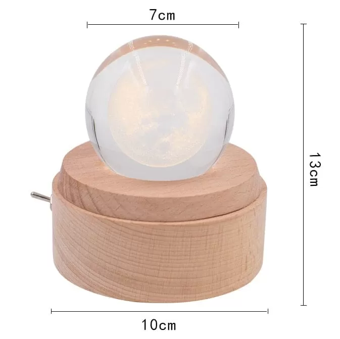 Rotating Light Projection Crystal Ball Music Box