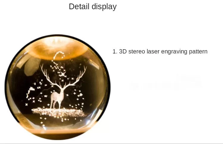 Rotating Light Projection Crystal Ball Music Box