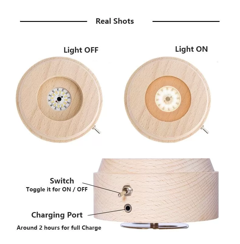 Rotating Light Projection Crystal Ball Music Box