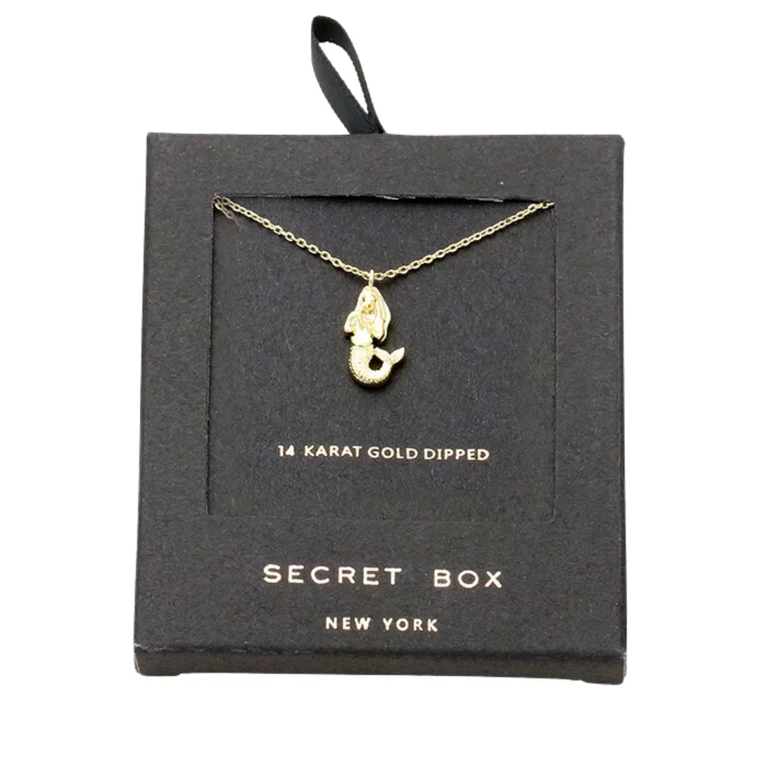 Secret Box Sterling Silver Dipped Mermaid Pendant Necklace