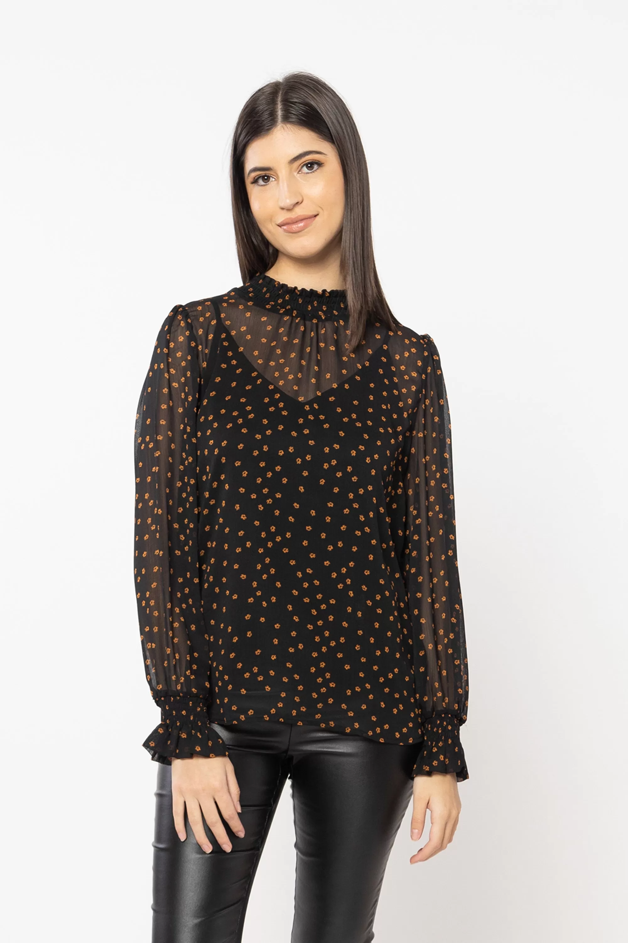 Seeking Lola Notting Hill Top - Orange Flower