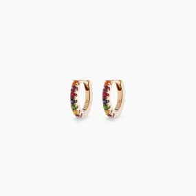 Small Rainbow Huggie Hoops