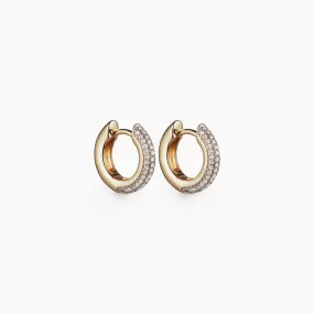 Solid Gold Quotidien Diamond Hoops