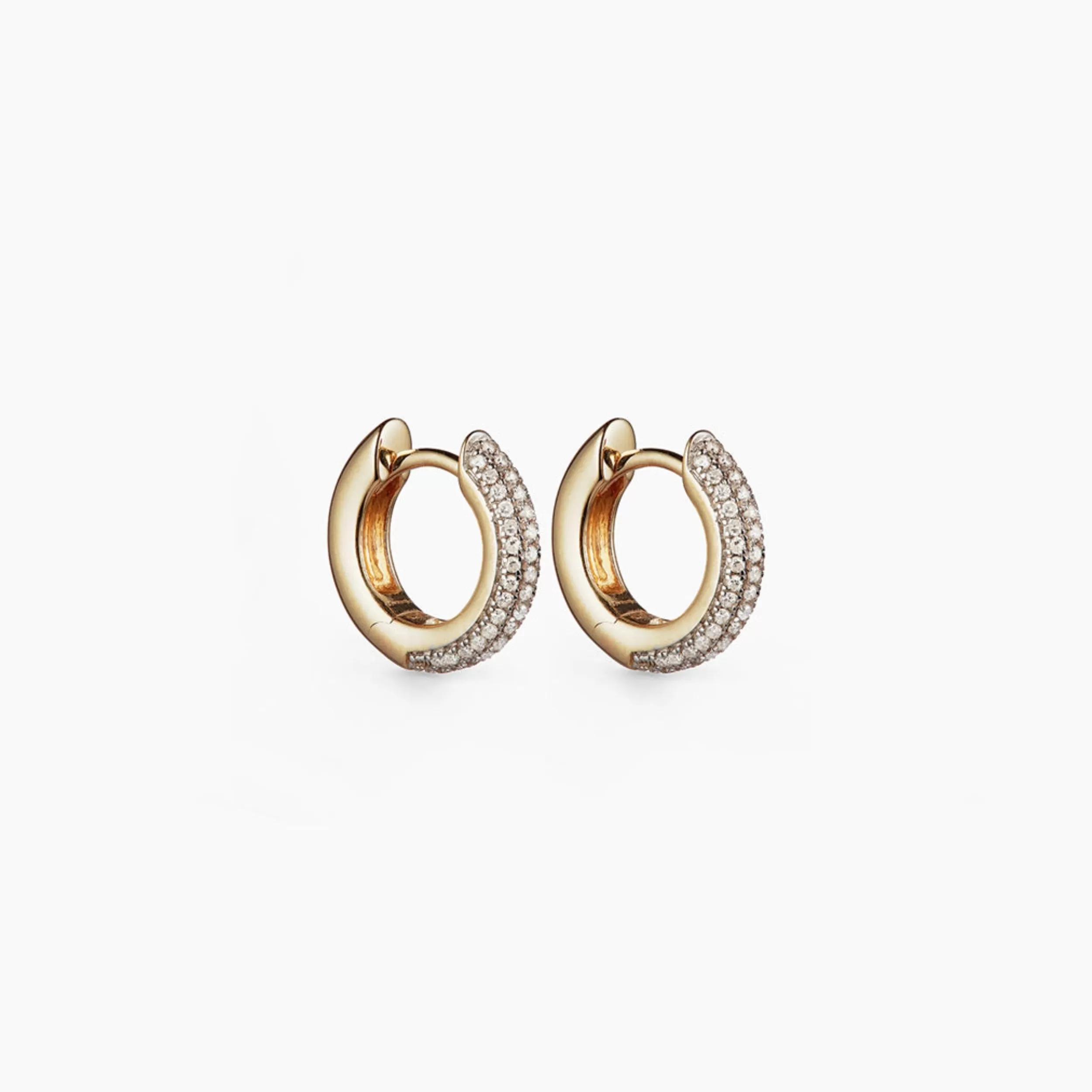 Solid Gold Quotidien Diamond Hoops