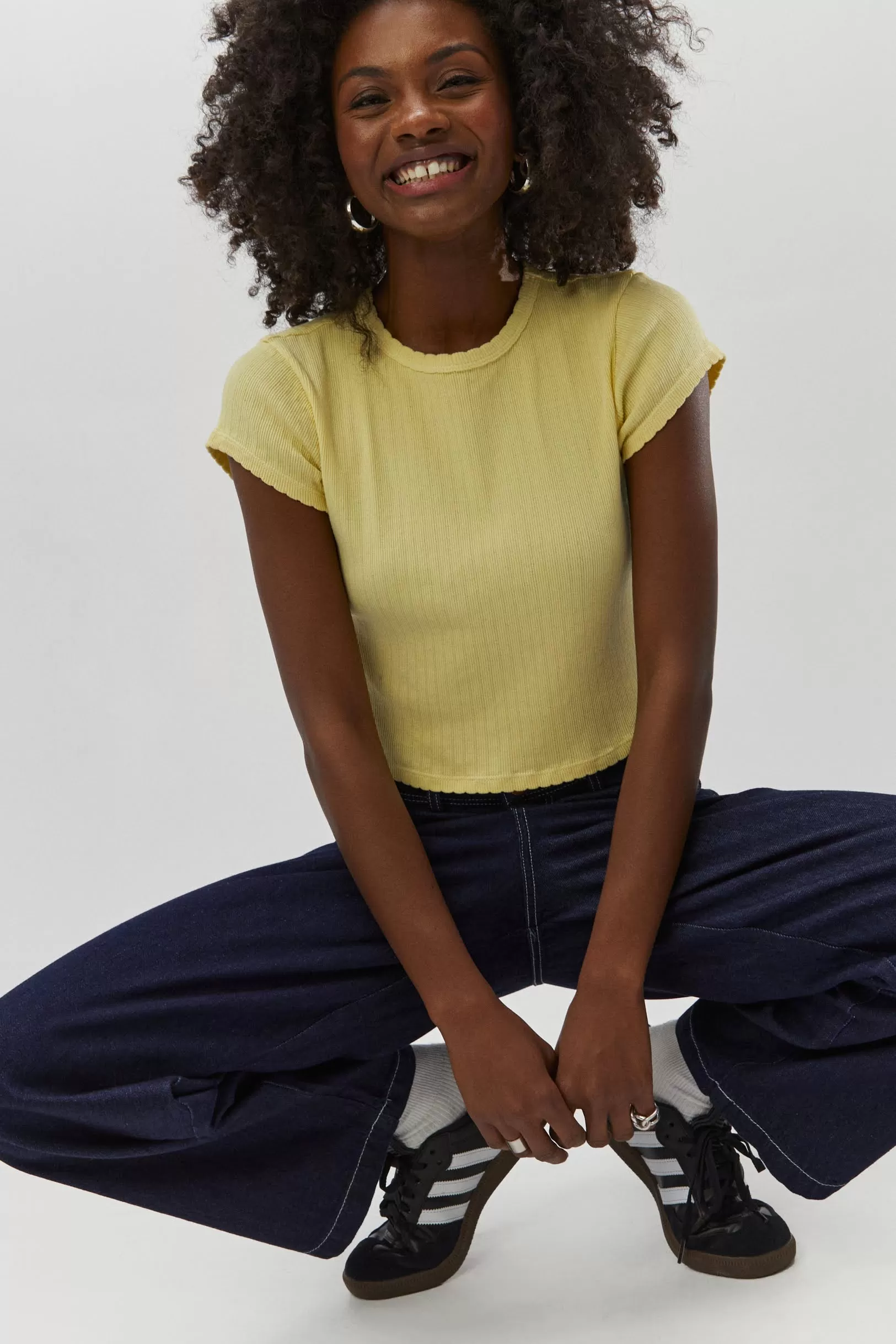 Solid Pointelle Tee