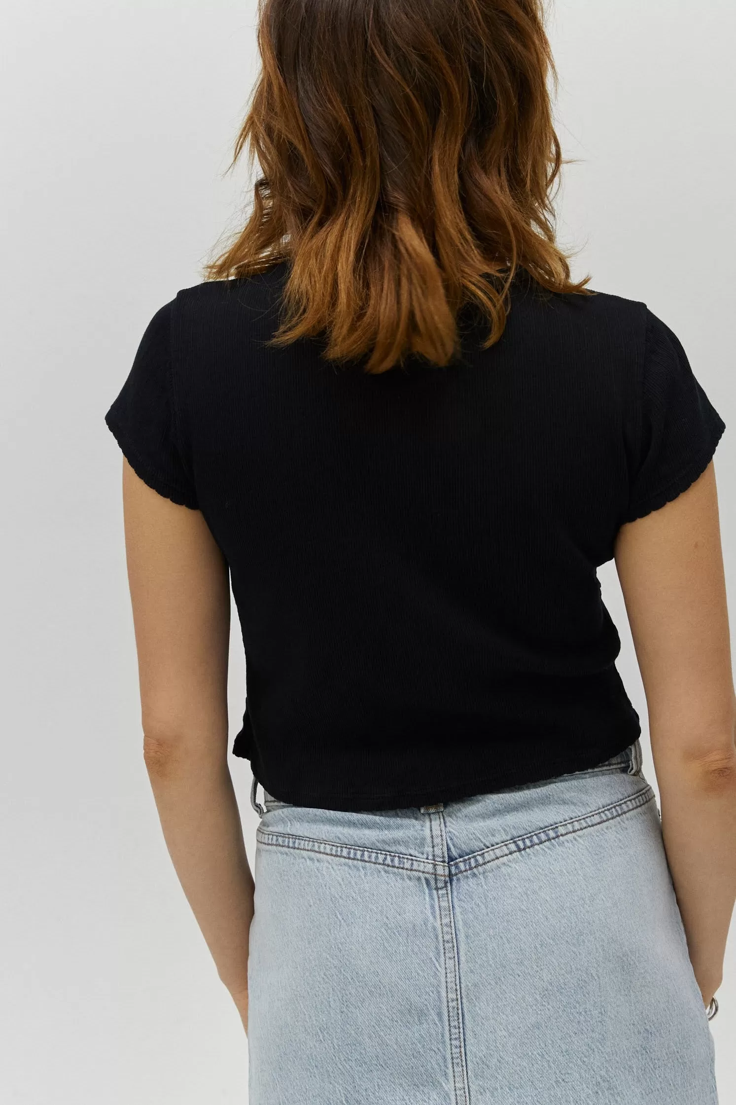 Solid Pointelle Tee