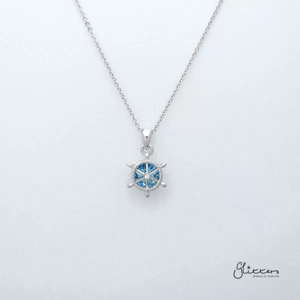 Sparkling Circle Crystal with Helm Pendant Necklace