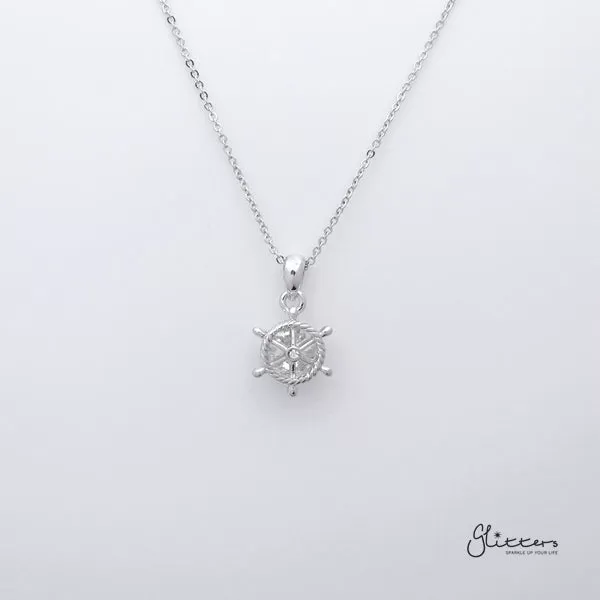 Sparkling Circle Crystal with Helm Pendant Necklace