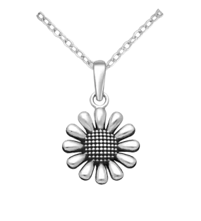 Sterling Silver Sunflower Necklace