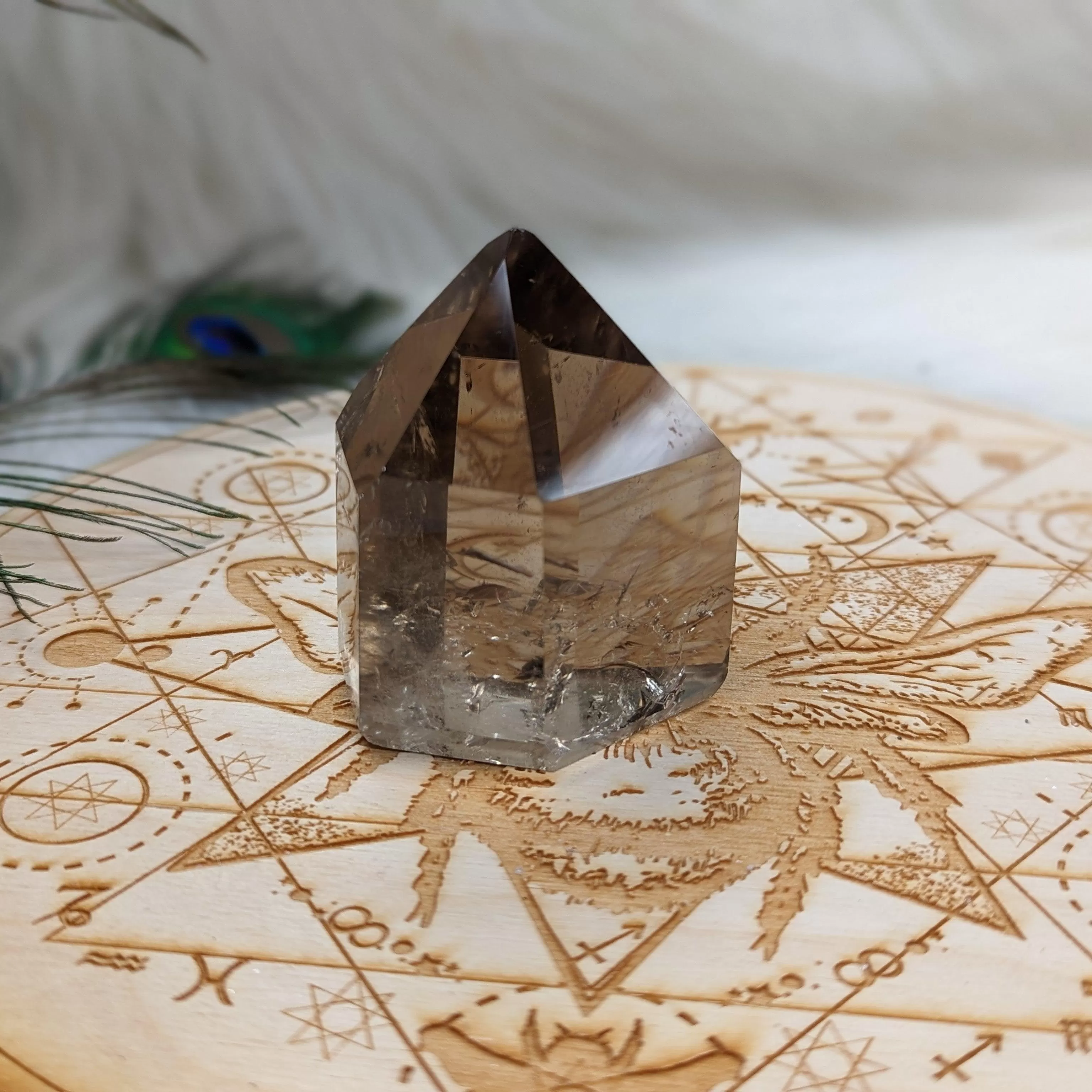 Stunning Clear Smoky Quartz Polished Point ~ Protective and Grounding Display Point ~