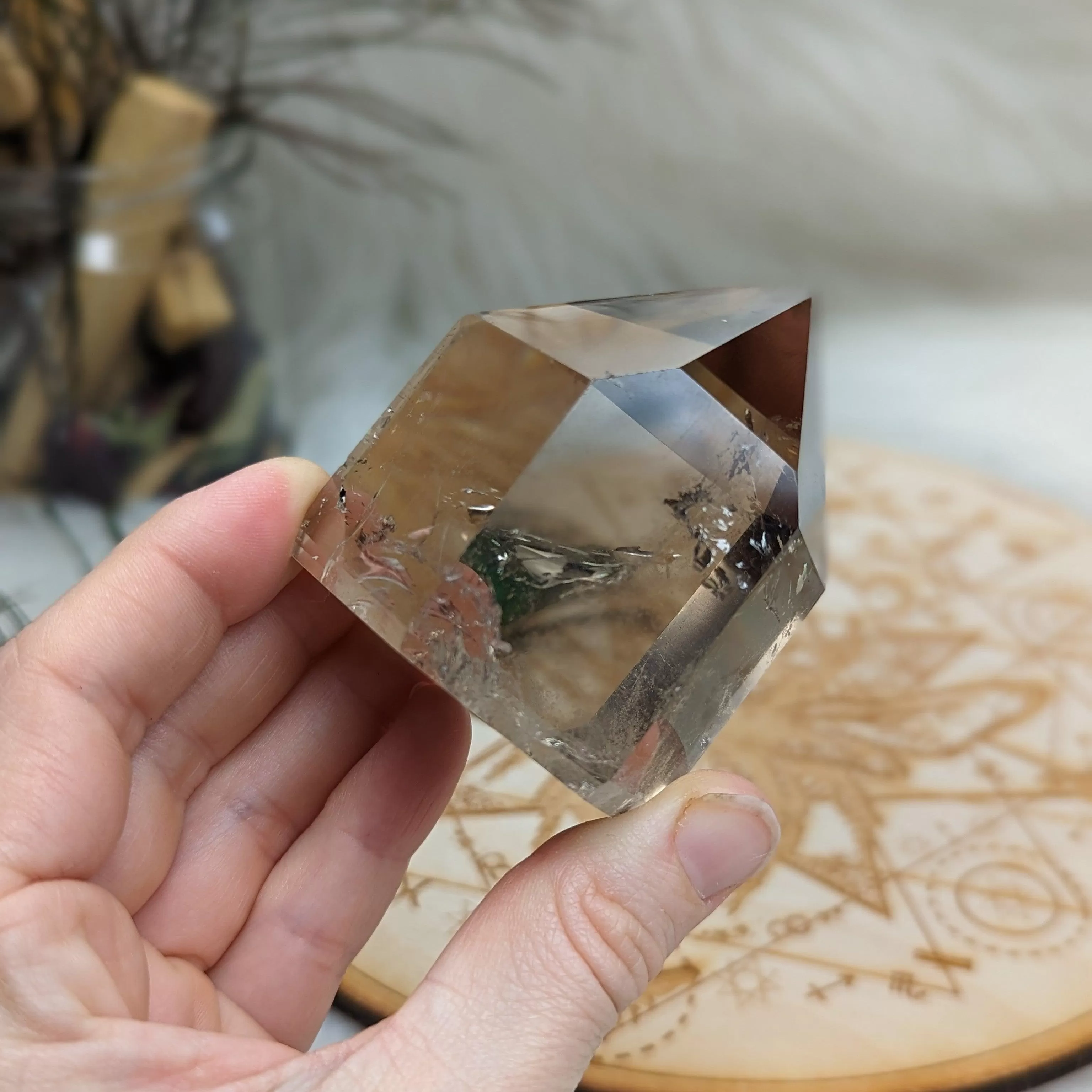 Stunning Clear Smoky Quartz Polished Point ~ Protective and Grounding Display Point ~