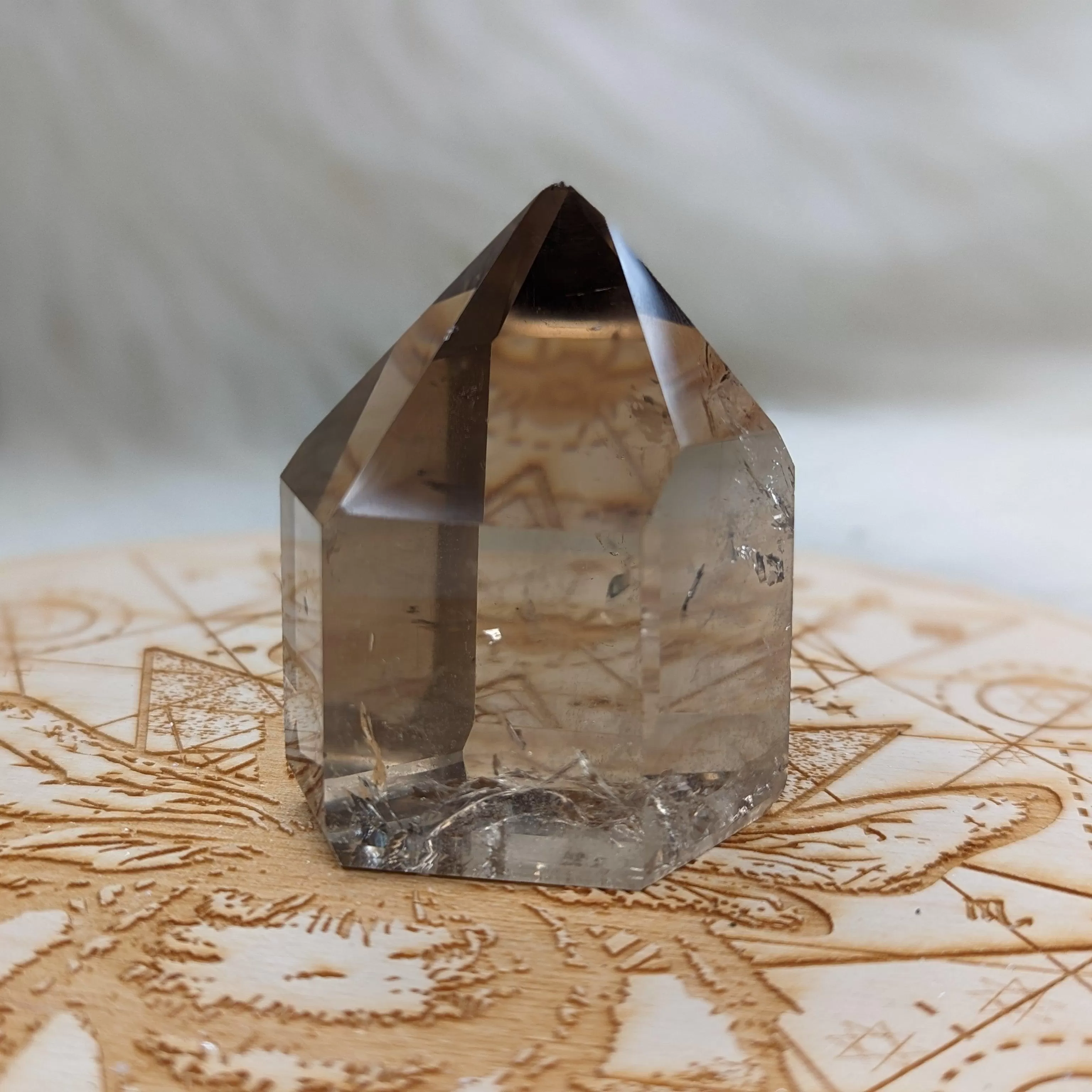 Stunning Clear Smoky Quartz Polished Point ~ Protective and Grounding Display Point ~