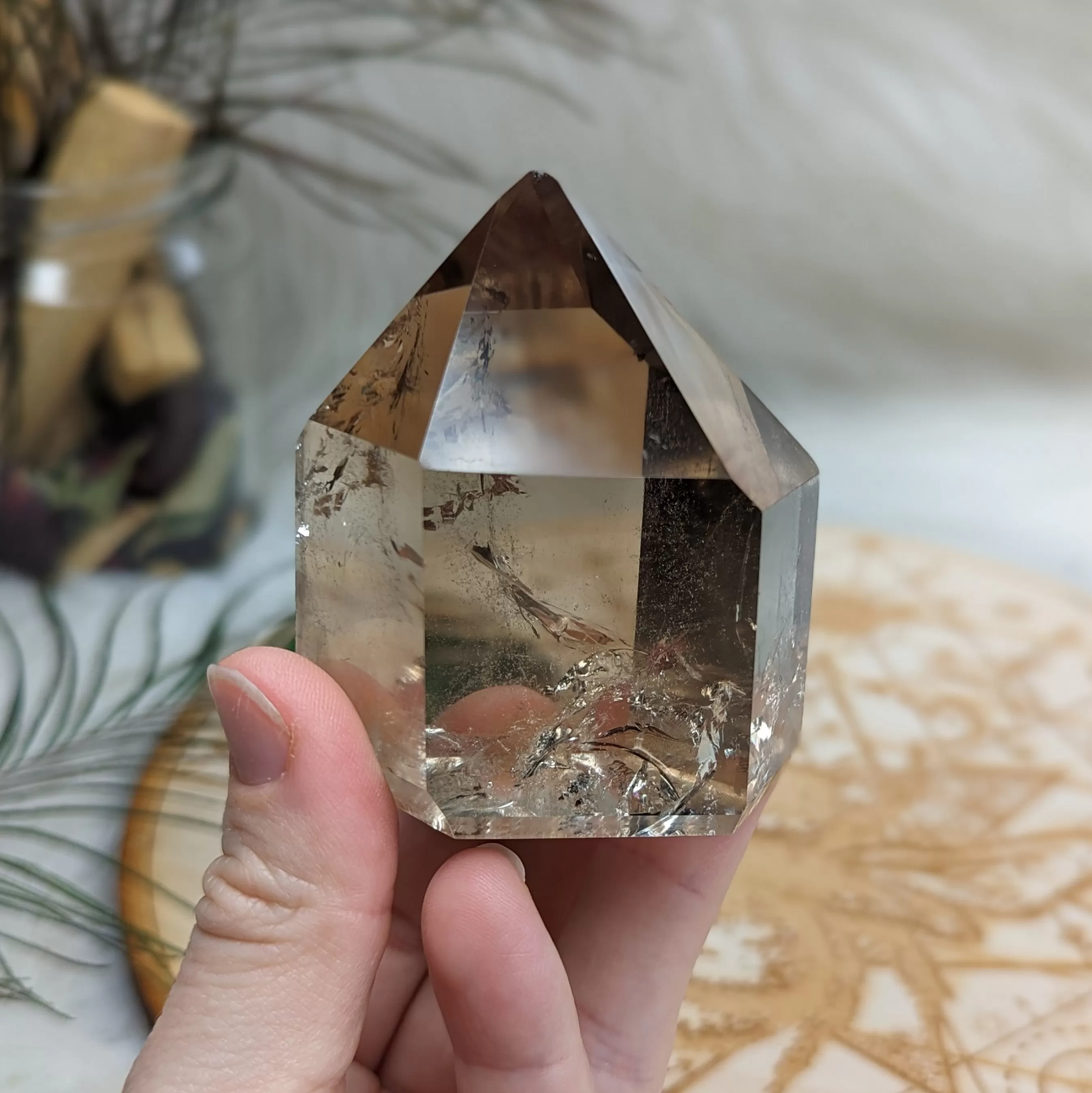 Stunning Clear Smoky Quartz Polished Point ~ Protective and Grounding Display Point ~