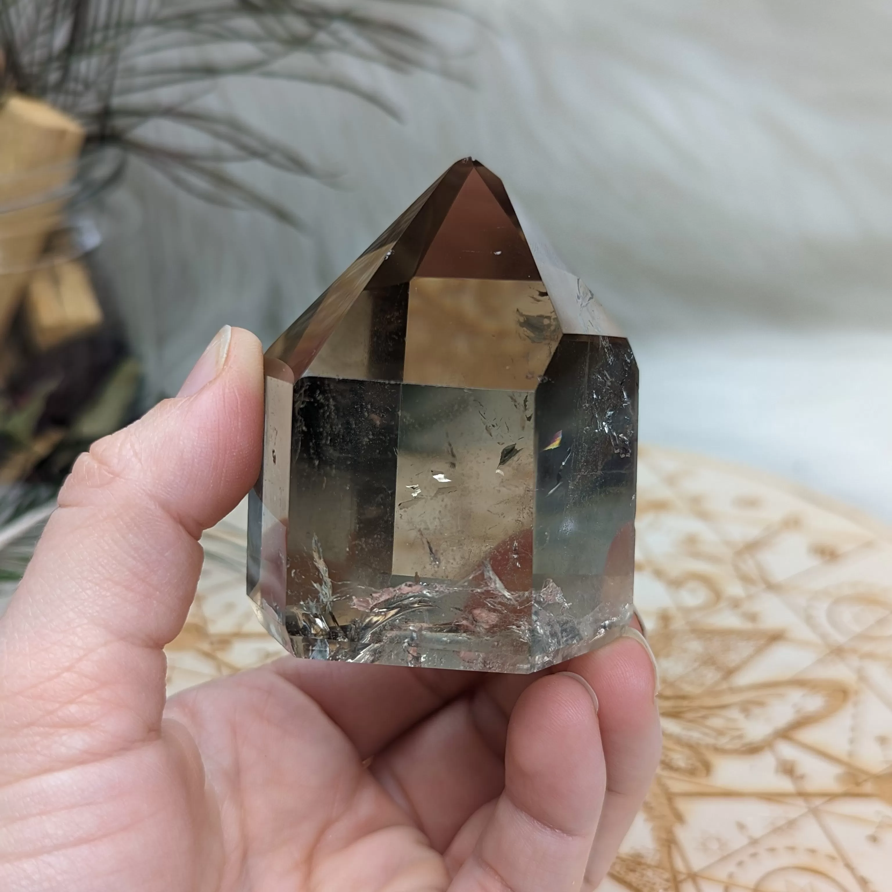 Stunning Clear Smoky Quartz Polished Point ~ Protective and Grounding Display Point ~