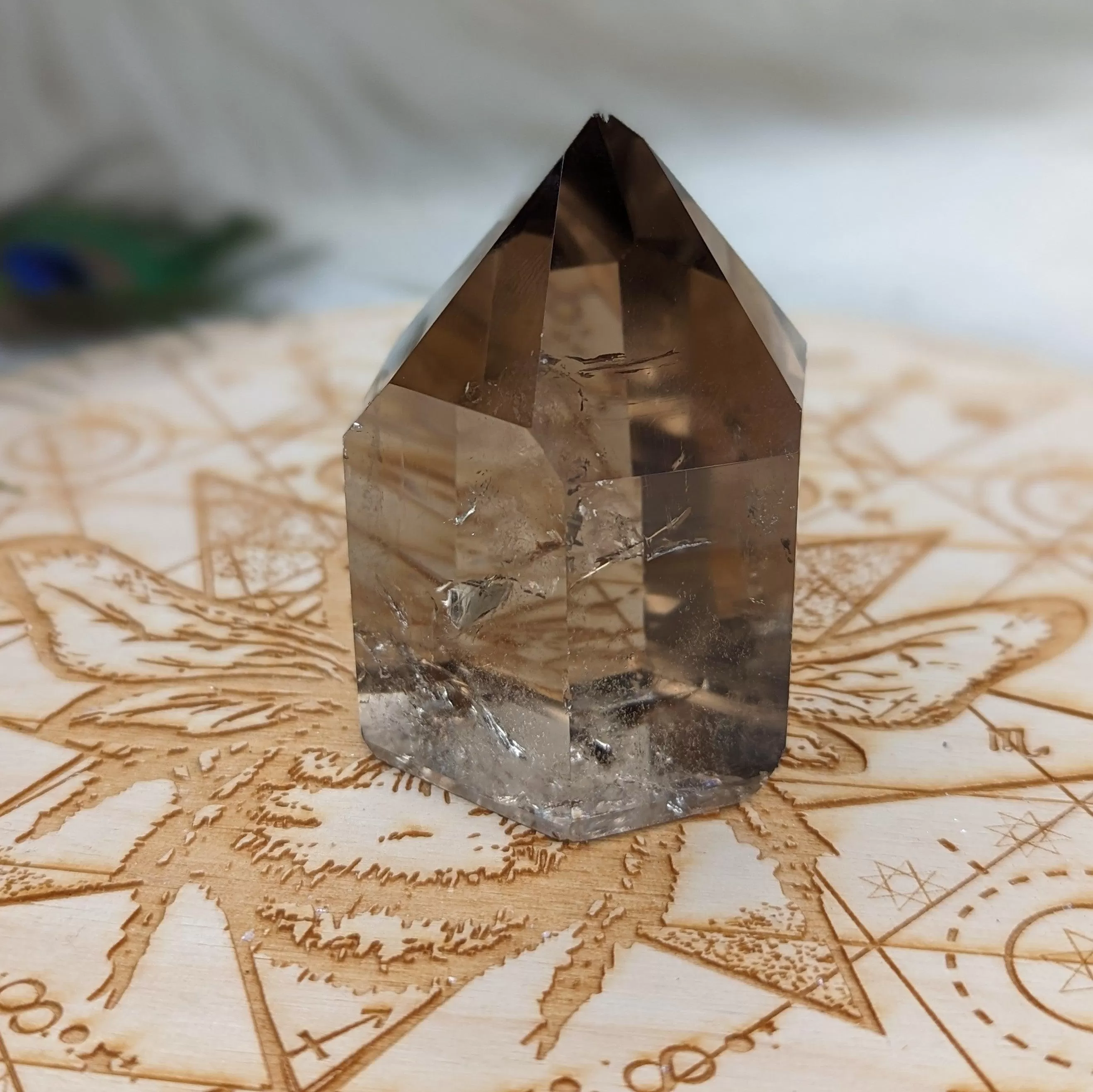 Stunning Clear Smoky Quartz Polished Point ~ Protective and Grounding Display Point ~