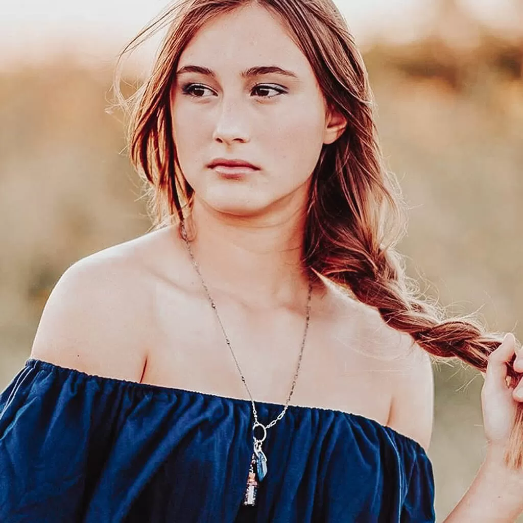 sweet dreams and starry nights // lavender bottle & quartz necklace