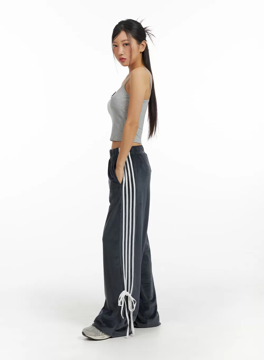 Tie-Stripe Nylon Pants CF427