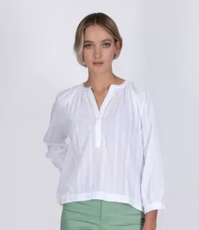 White cotton Mokka blouse