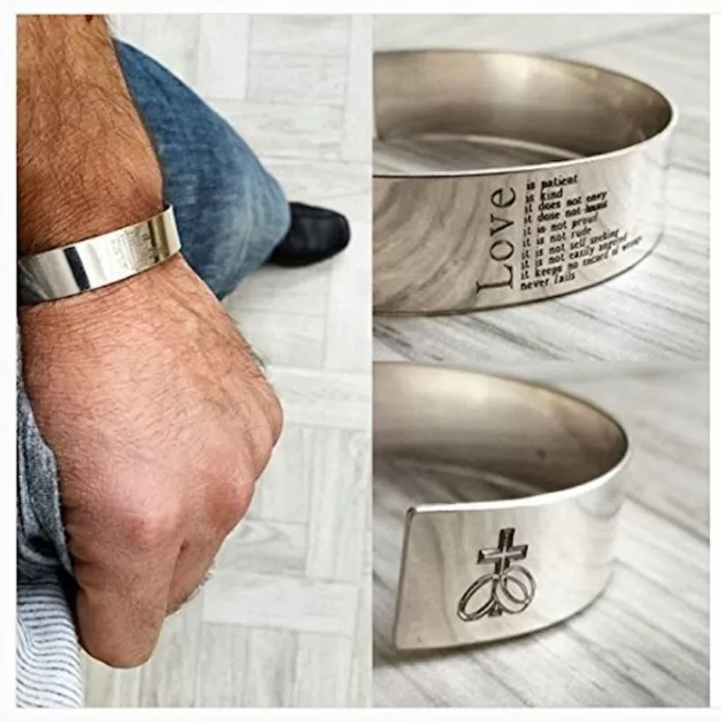 Wide Sterling Silver Cuff bracelet for Men