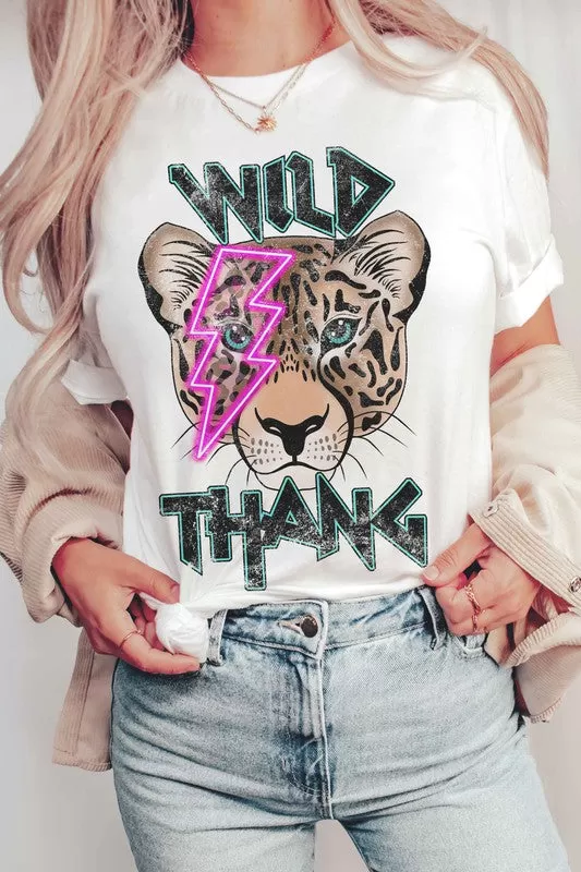 WILD THANG LIGHTNING LEOPARD GRAPHIC T-SHIRT