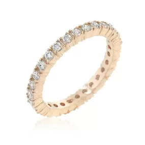 WildKlass Rose Gold Finish Cubic Zirconia Eternity Band