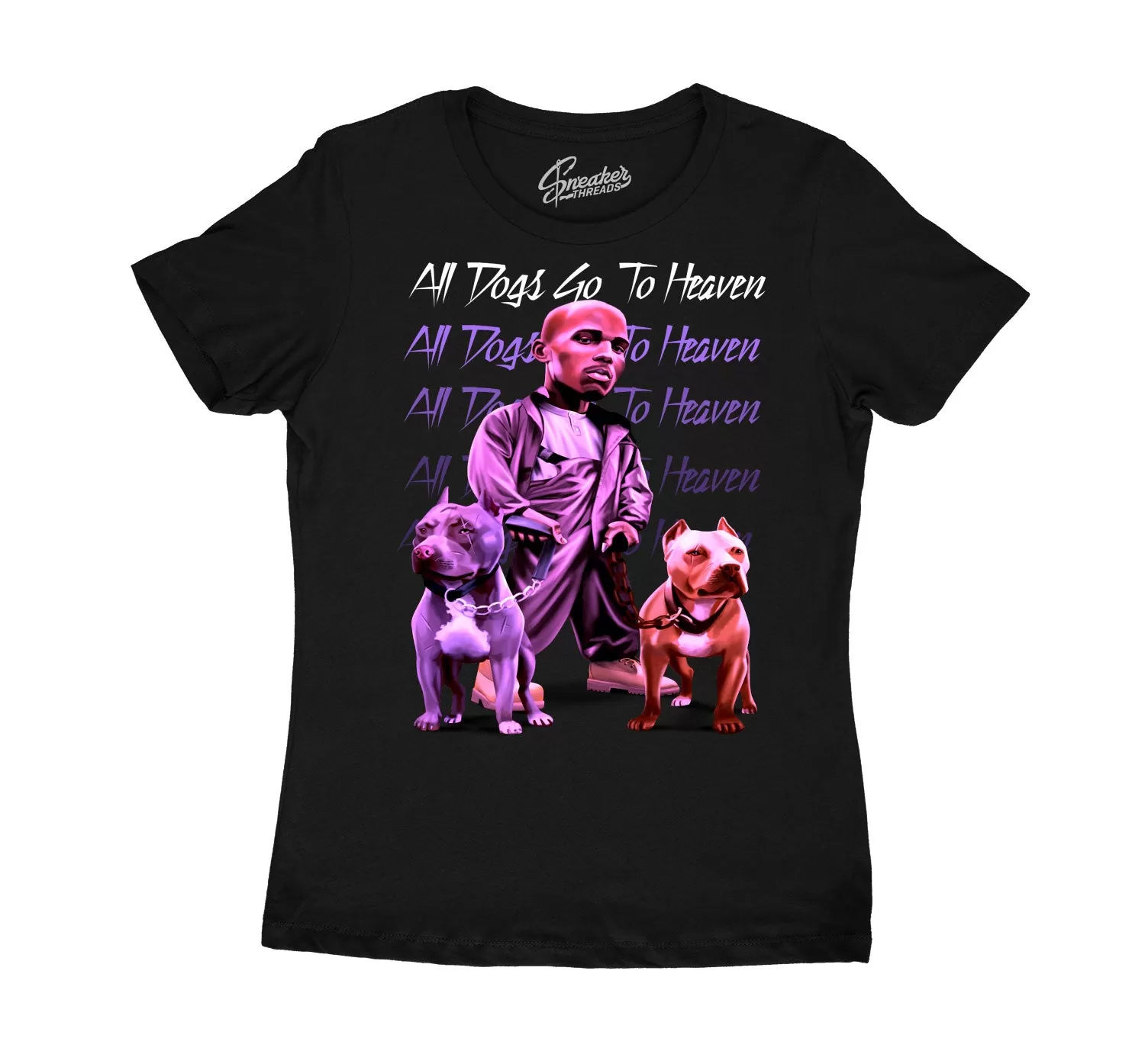 Womens Court Purple 13 Shirt - All Dogs - Black