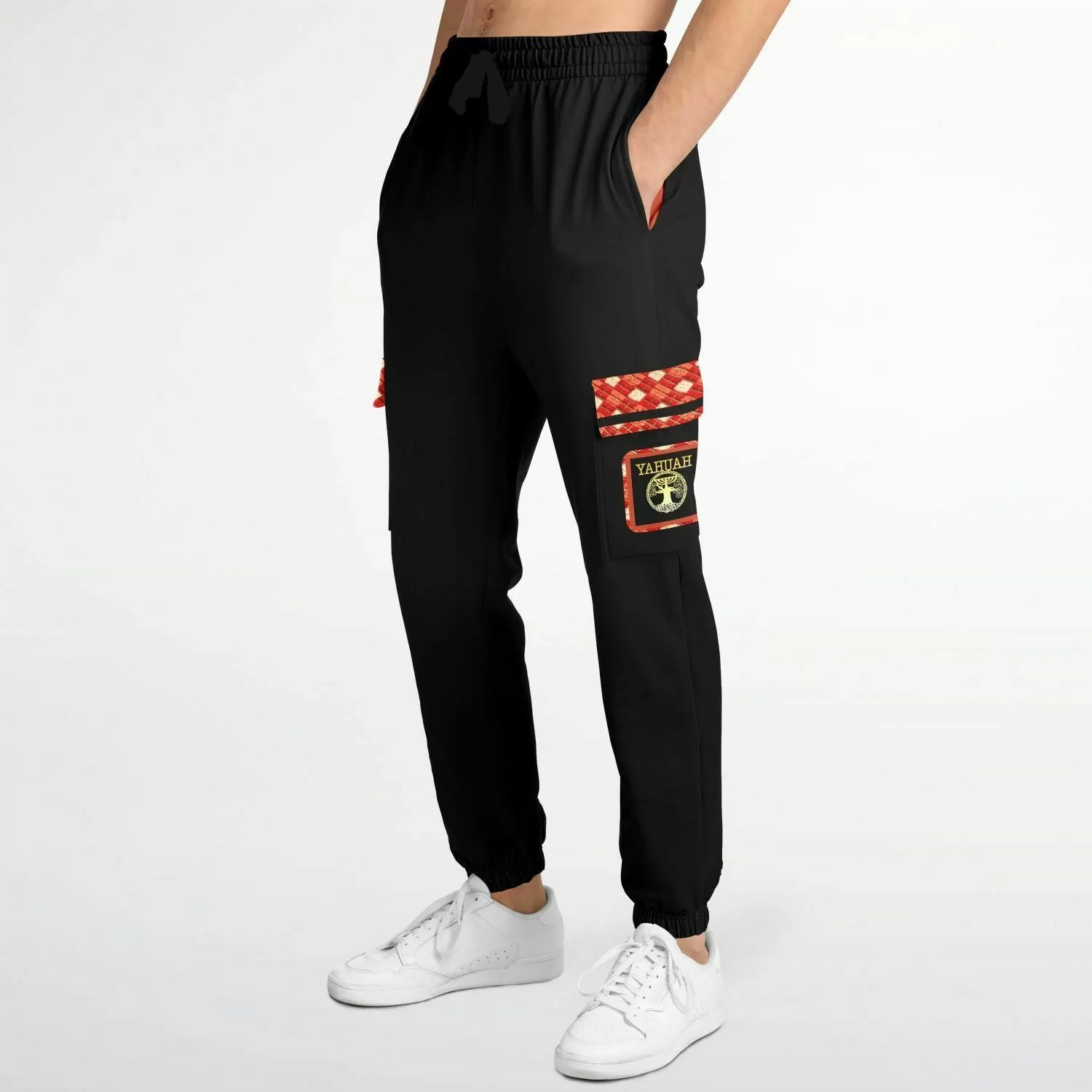 Yahuah Logo 02-01 Designer Fashion Cargo Unisex Sweatpants