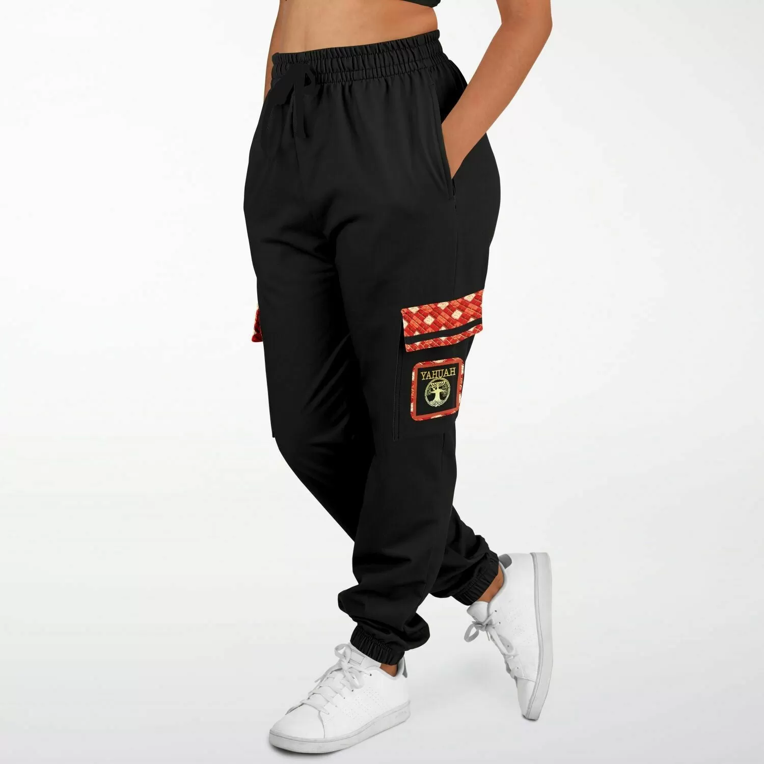 Yahuah Logo 02-01 Designer Fashion Cargo Unisex Sweatpants