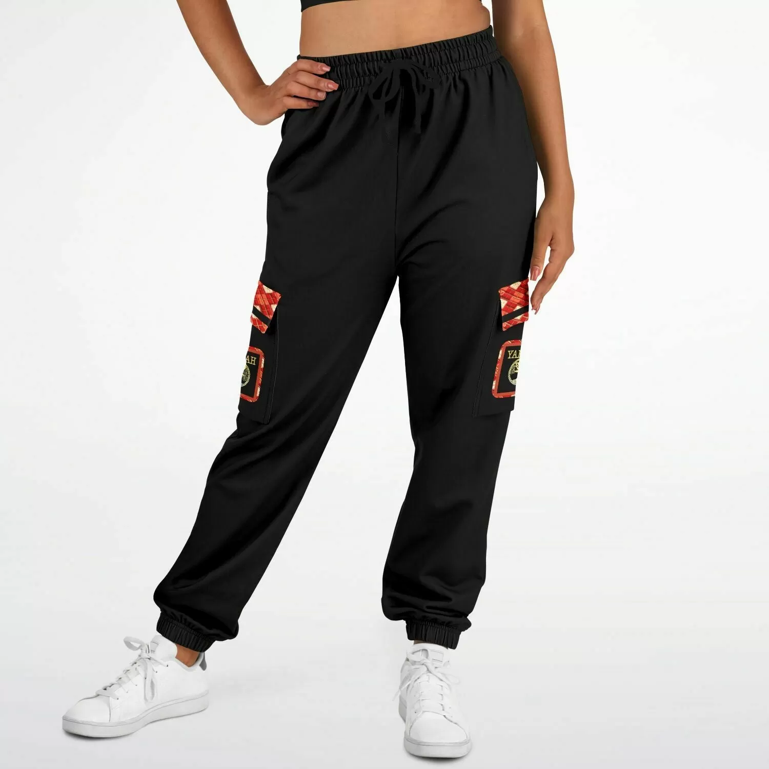 Yahuah Logo 02-01 Designer Fashion Cargo Unisex Sweatpants