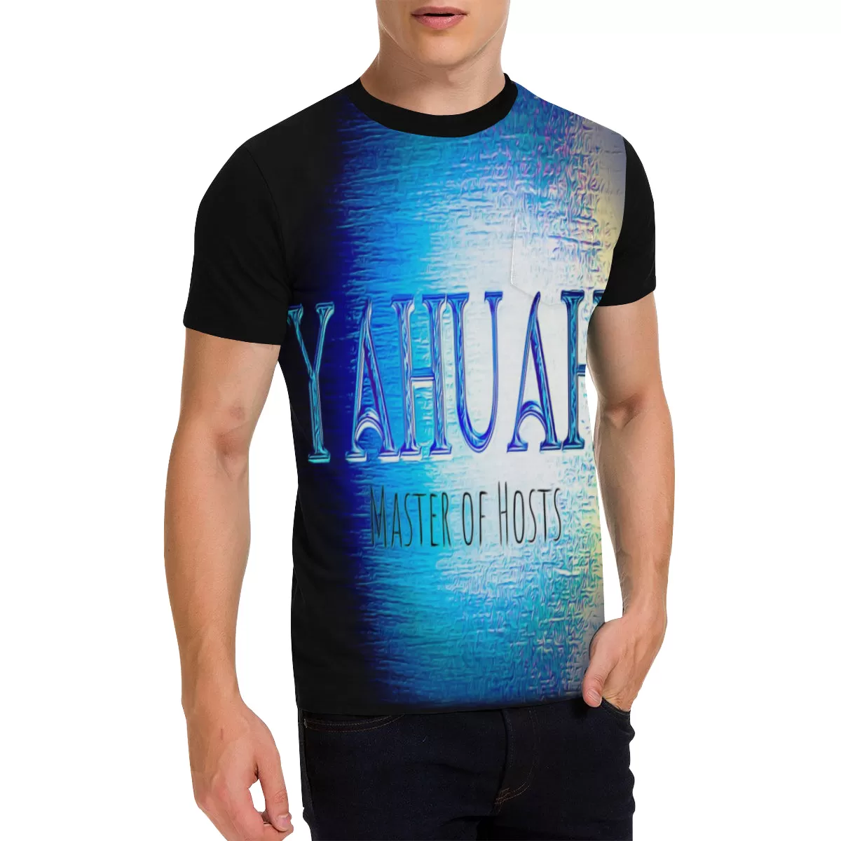 Yahuah-Master of Hosts 01-01 Men's Designer Patch Pocket T-Shirt