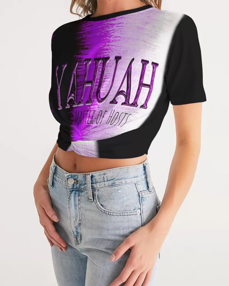 Yahuah-Master of Hosts 01-02 Designer Twist Front Cropped T-shirt